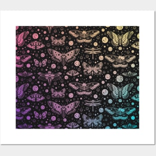 Pastel Rainbow Butterfly Pattern Posters and Art